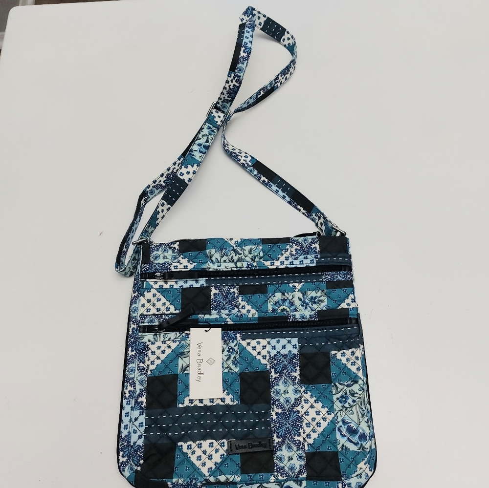 Vera Bradley Triple Zip Hipster Cloud Vines Patchwork NWT
